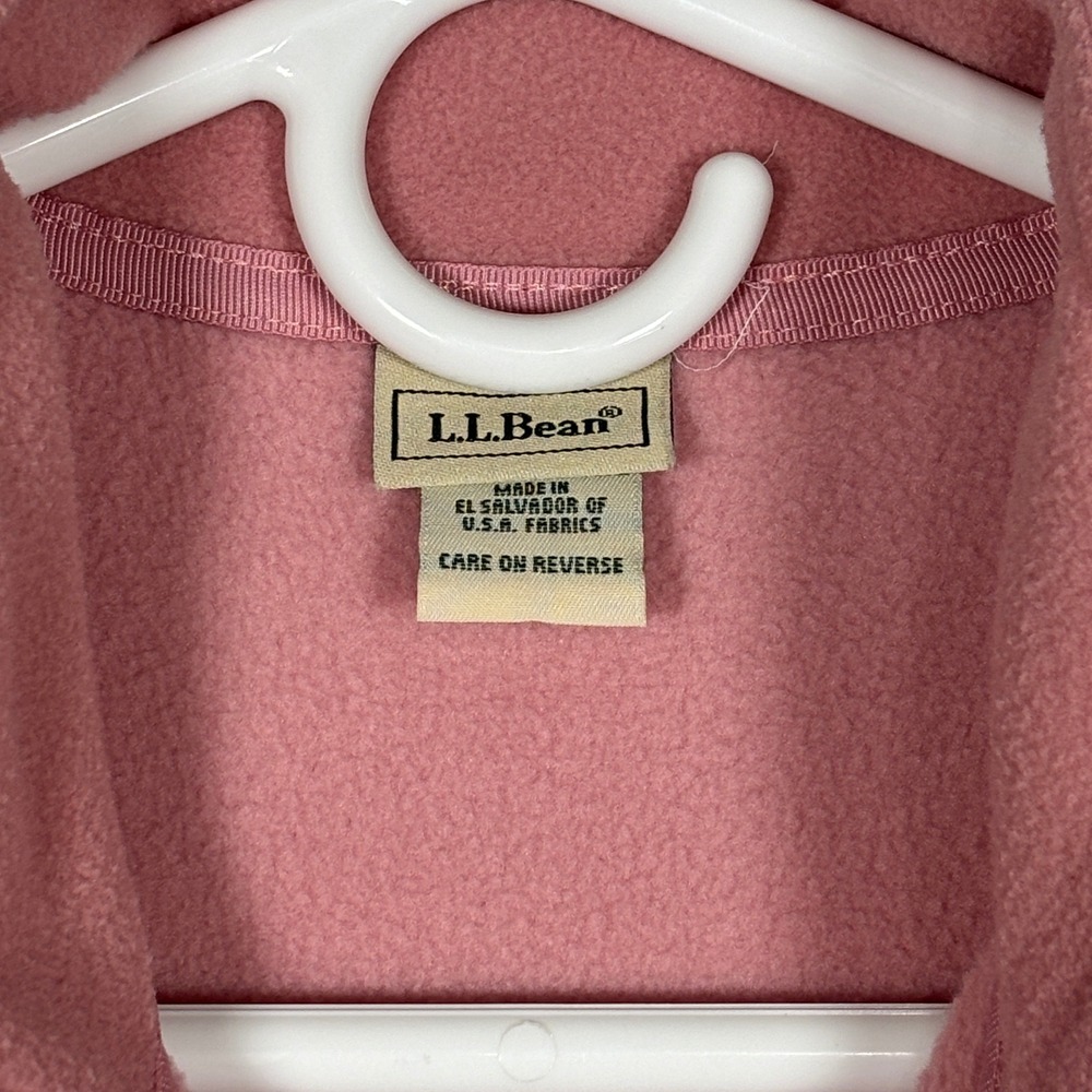 LL Bean Vest Womens M Pink 259068 Fleece Full Zip Mock Neck Pockets Stretch - Picture 3 of 7